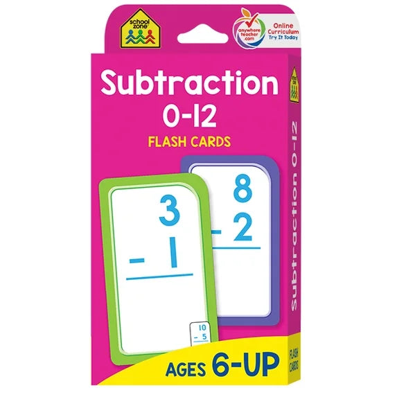 School Zone Subtraction 0-12 Flash Cards (Revised edition) (Hardcover)