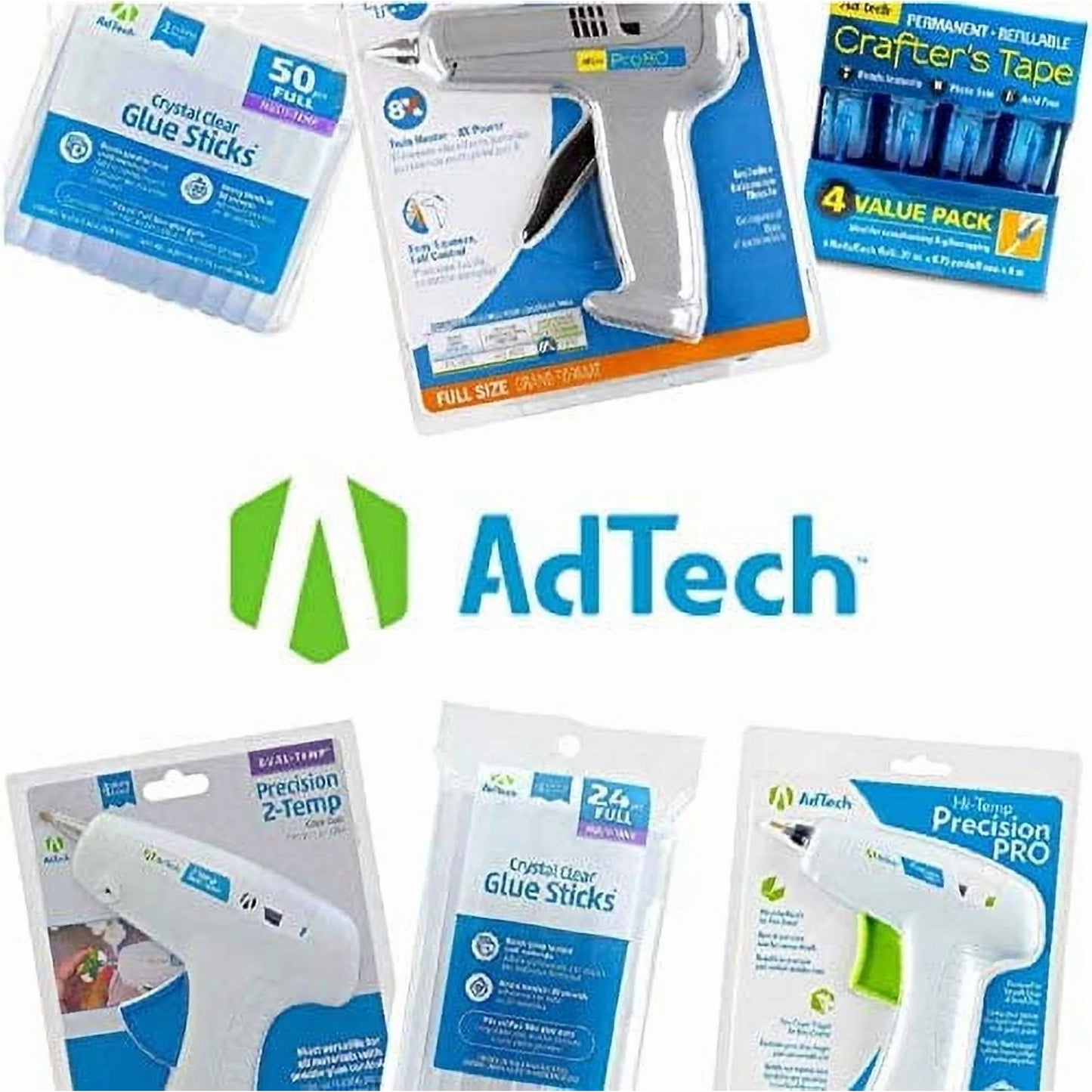 AdTech Crystal Clear Mini Size Hot Glue Gun Sticks, 10 Sticks