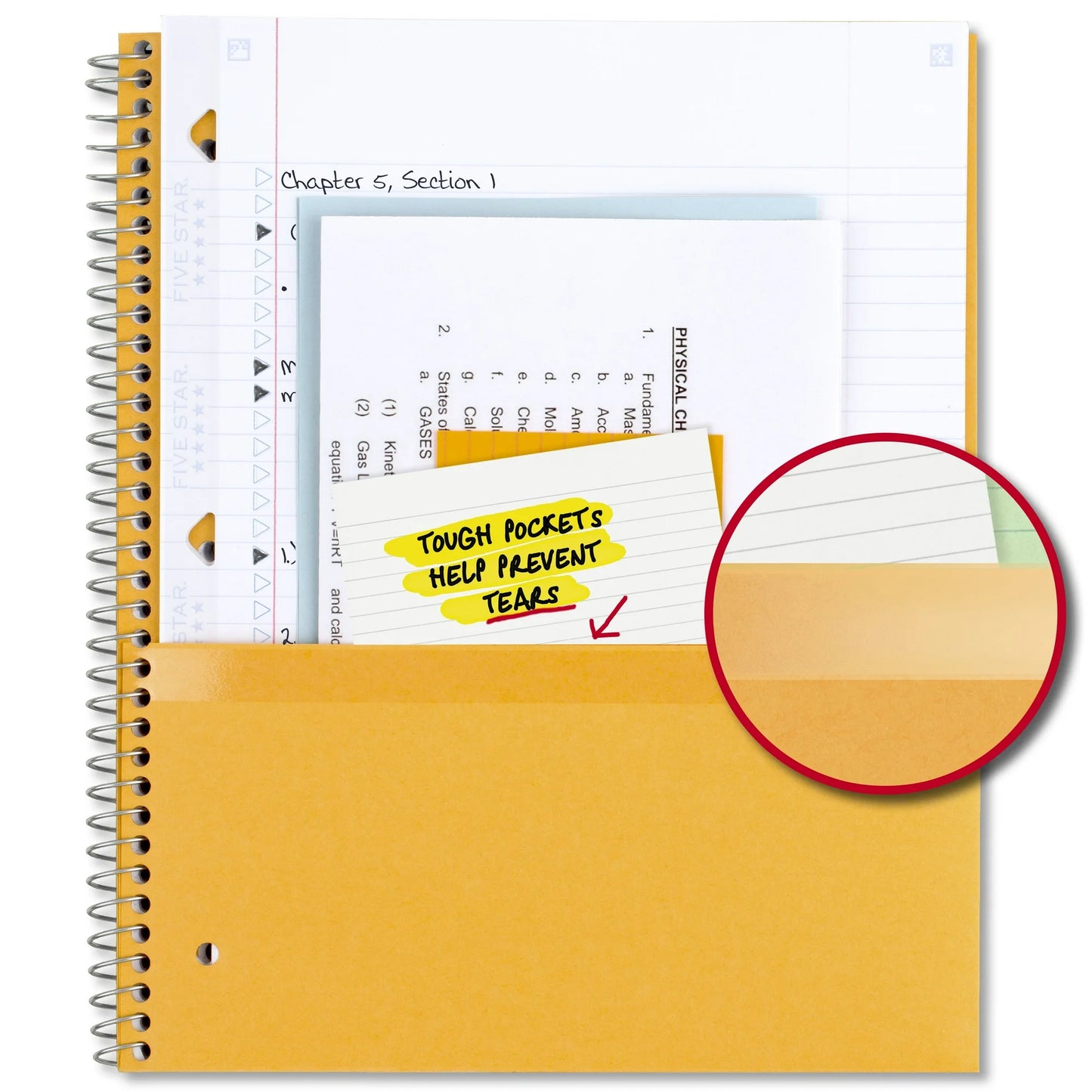 Five Star 1 Subject College Ruled Notebook Plus Study App, 8.5" x 11", Poly, Spiral, 100 Sheets