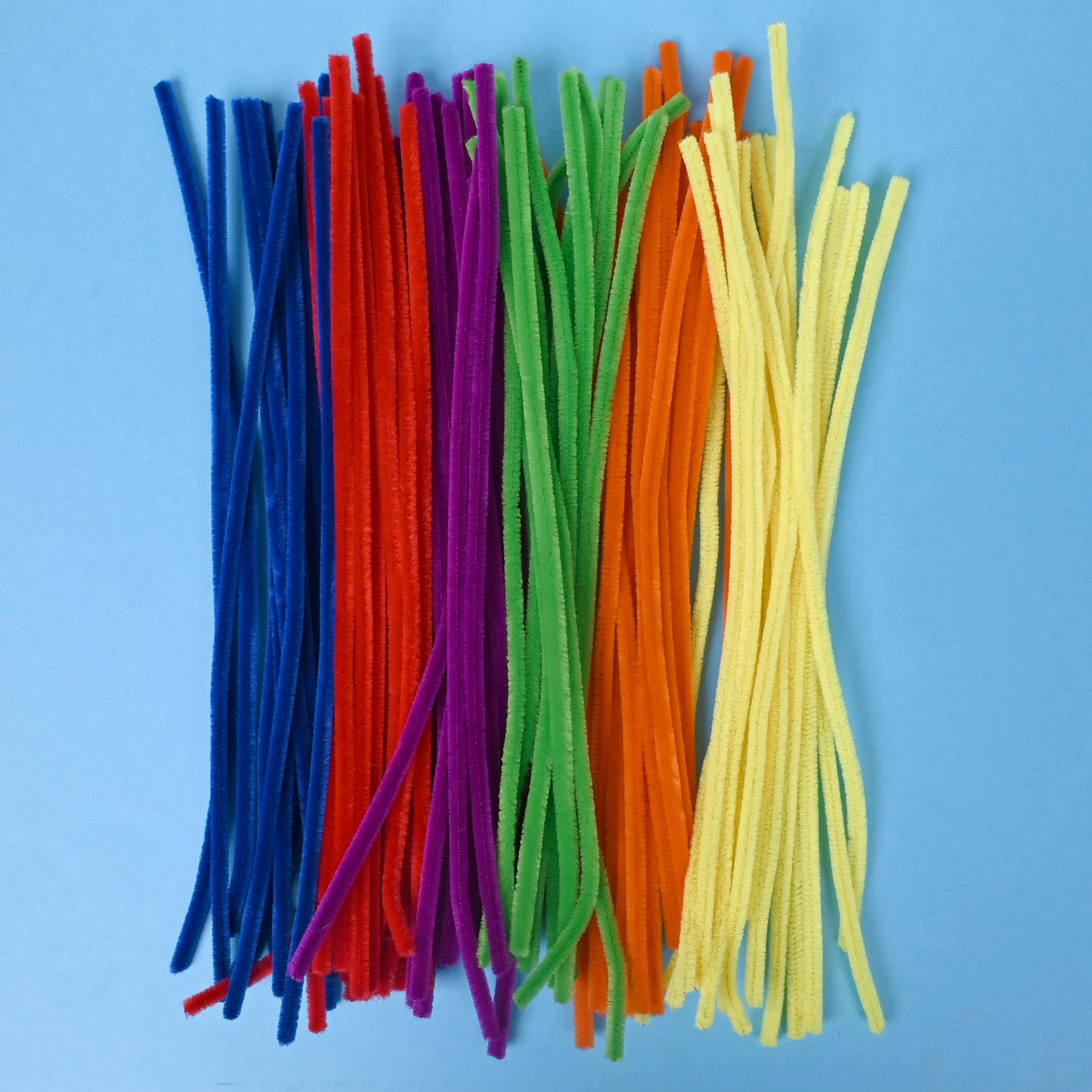 Hello Hobby Fuzzy Sticks, 100 Count, Rainbow Multicolor Chenille Stems for Kids Crafts and DIY Projects