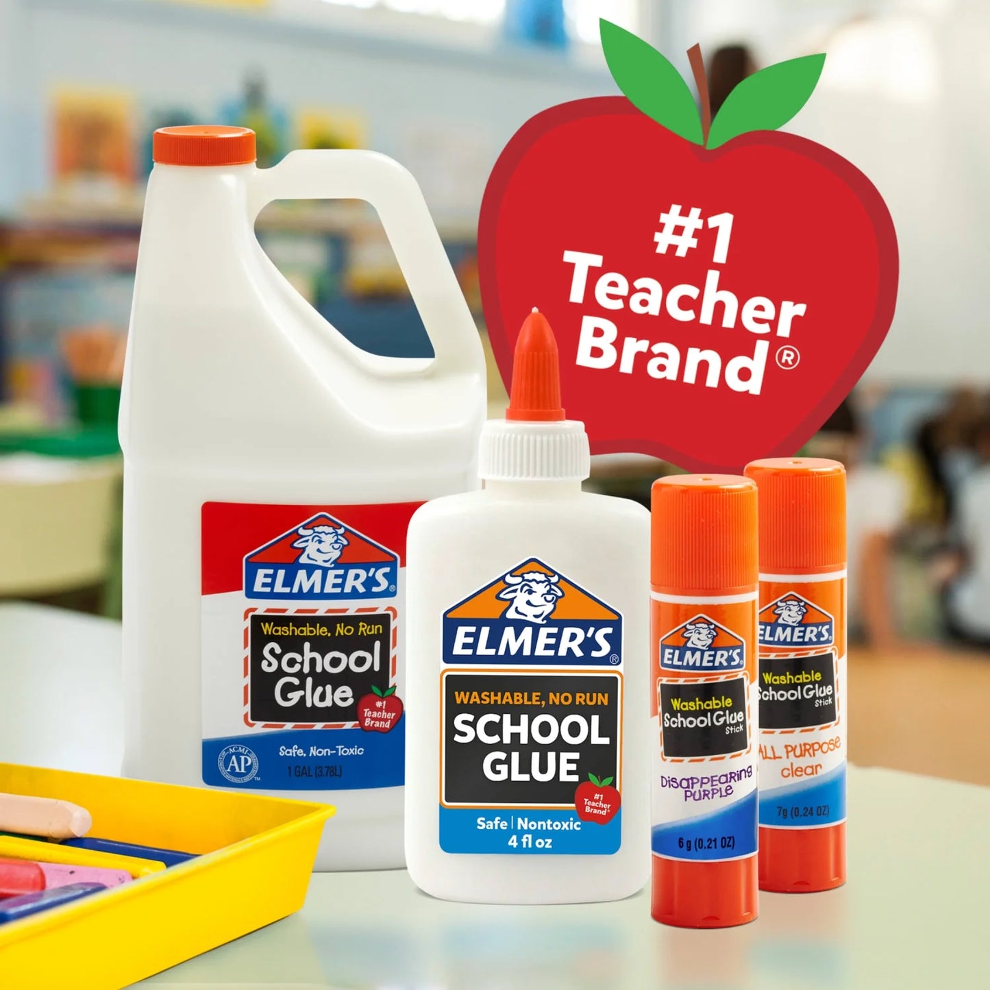Elmer's Liquid School Glue, Washable, Great for Making Slime, 1 Gallon, 1 Count