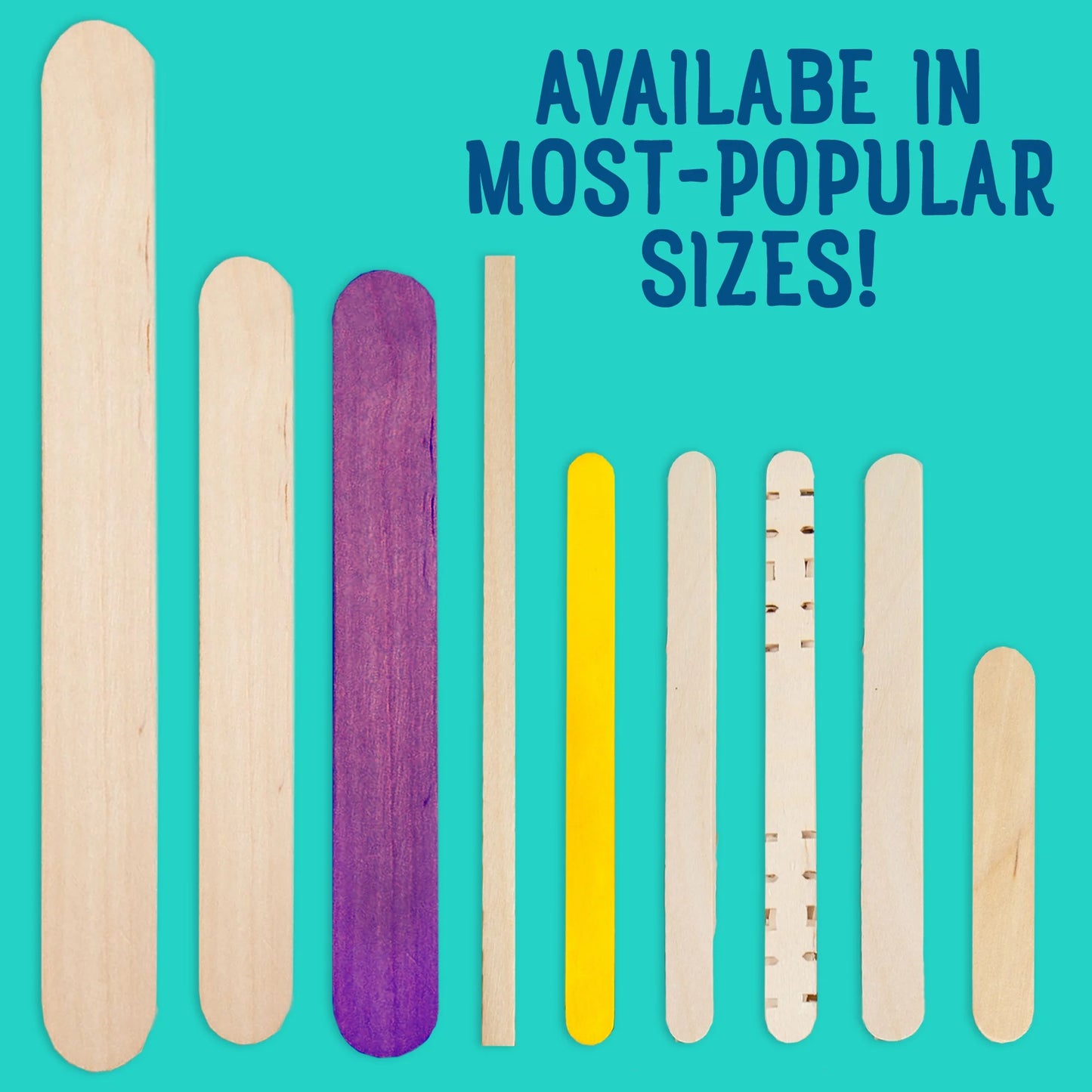 Hello Hobby Jumbo Wood Craft Sticks, 75-Pack