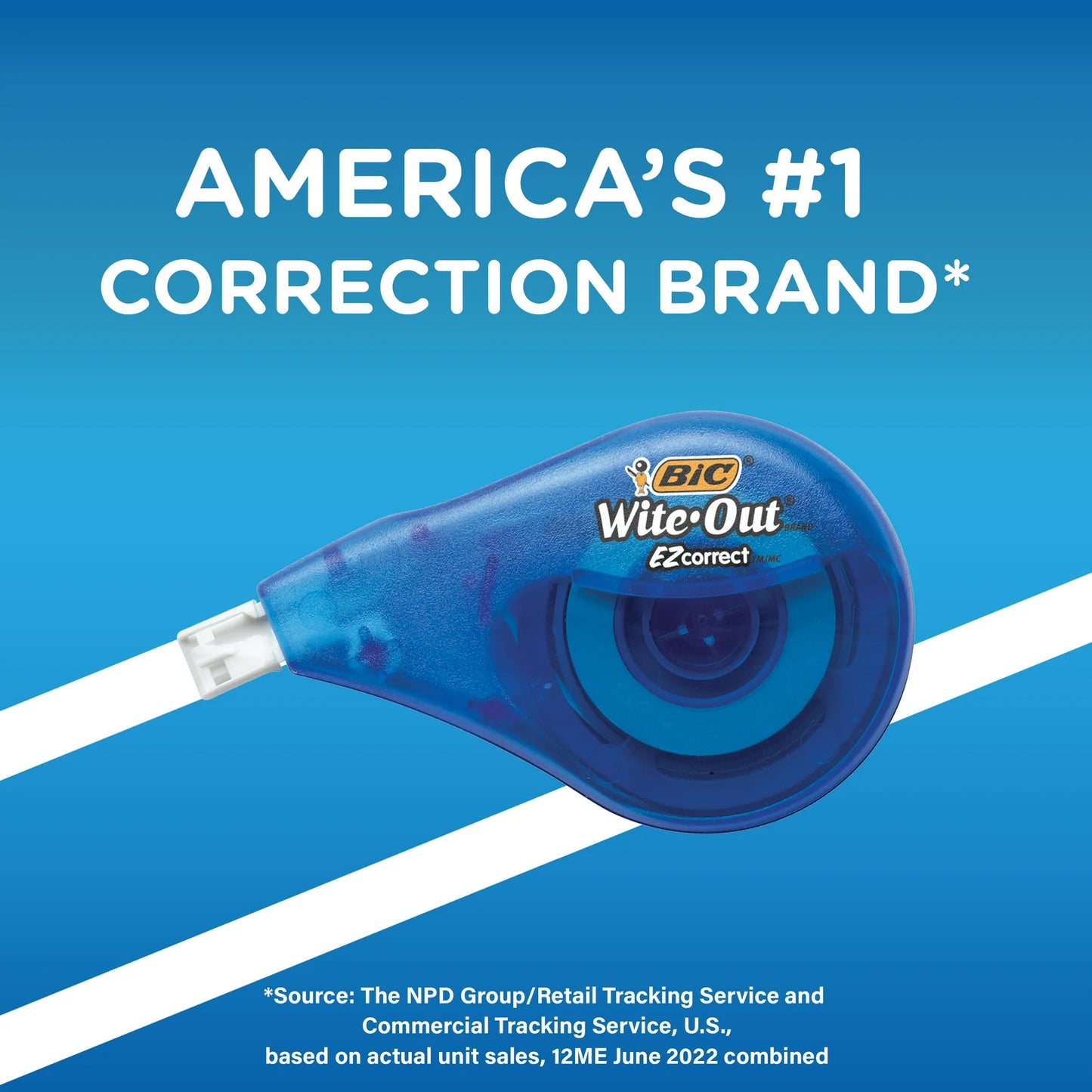 BIC Wite-Out EZ Correct Correction, 39.3 ft Tape, White