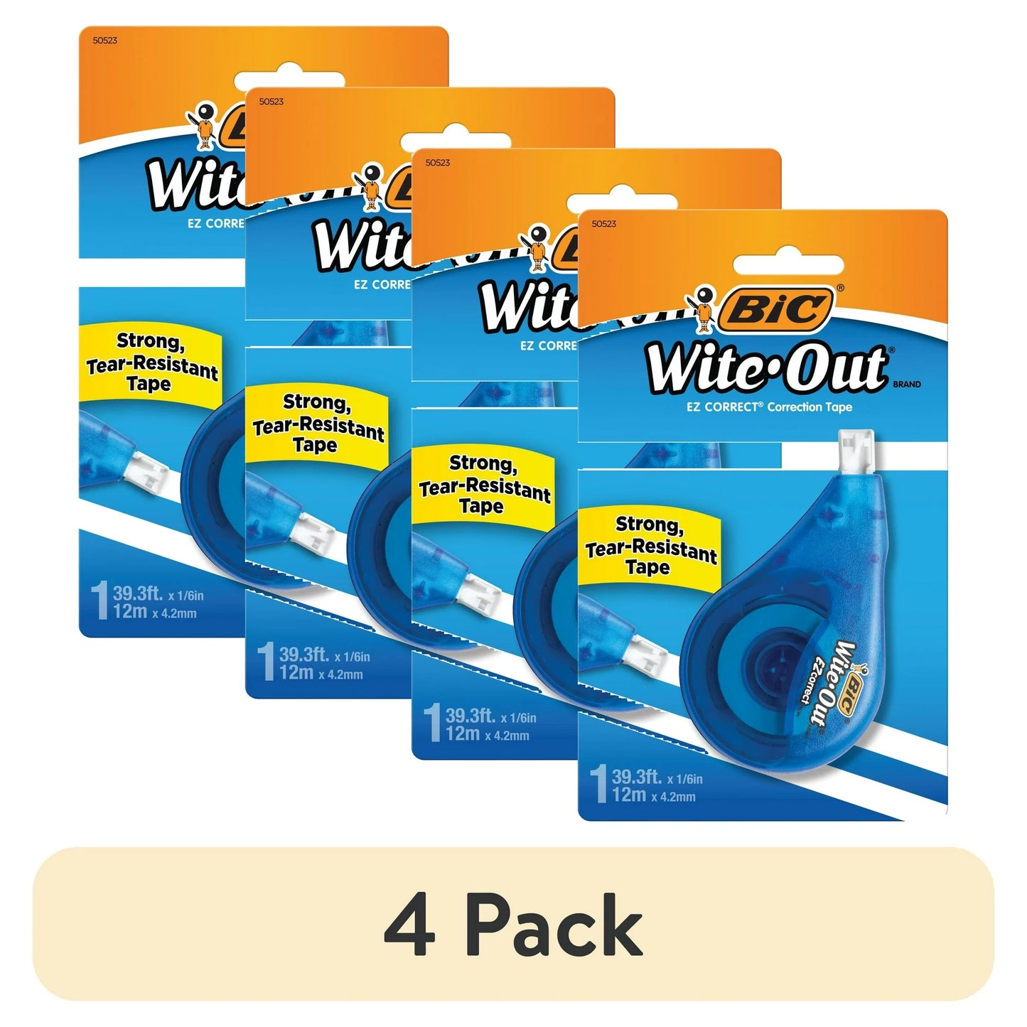 BIC Wite-Out EZ Correct Correction, 39.3 ft Tape, White