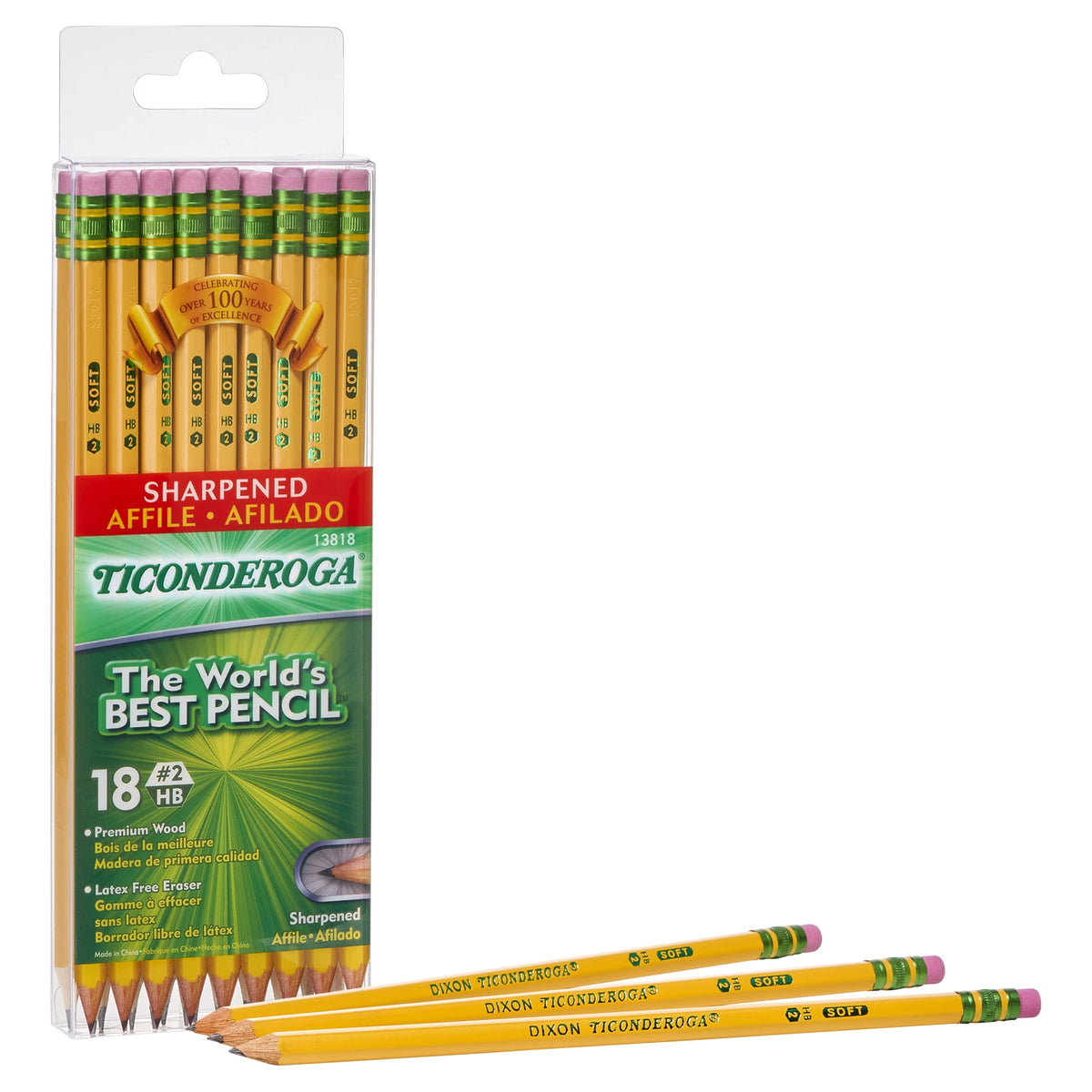 Ticonderoga #2 Pencils, Pre-Sharpened, Yellow, 18 Count - image 3