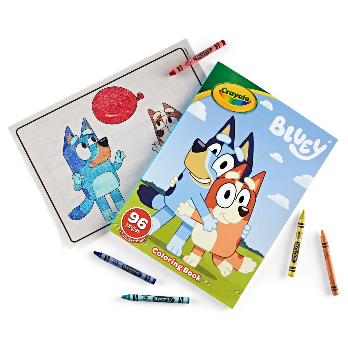 Crayola Bluey Coloring Book with Sticker Sheet, 96 Pages - image 3