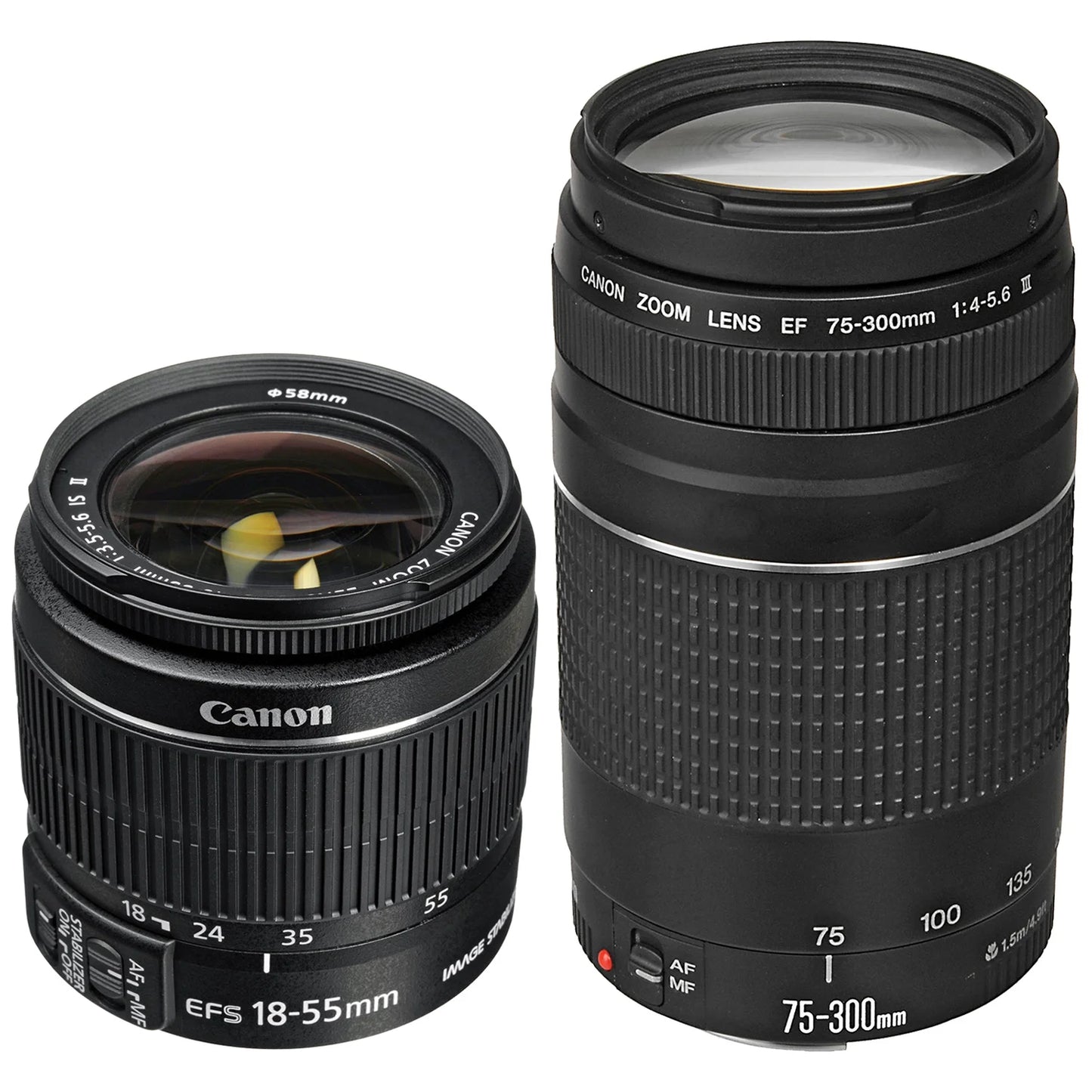 Canon EOS Rebel T7 Digital SLR Camera with EF-S 18-55mm & EF 75-300mm Lenses, APS-C Sensor, 24.1MP Photography Learning Interactive Kit