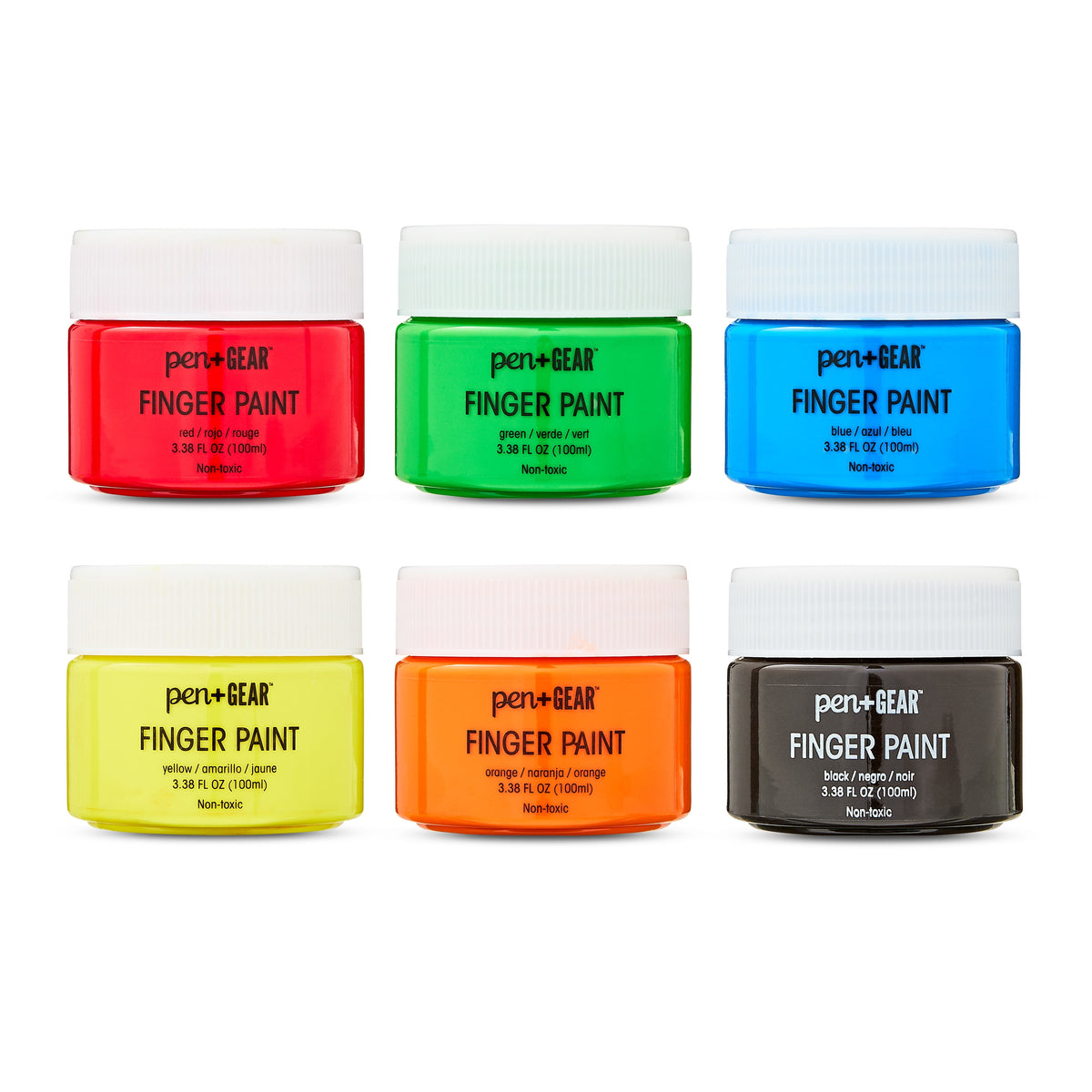 Pen+Gear Washable Finger Paints, Assorted Colors, 6 Count - image 2