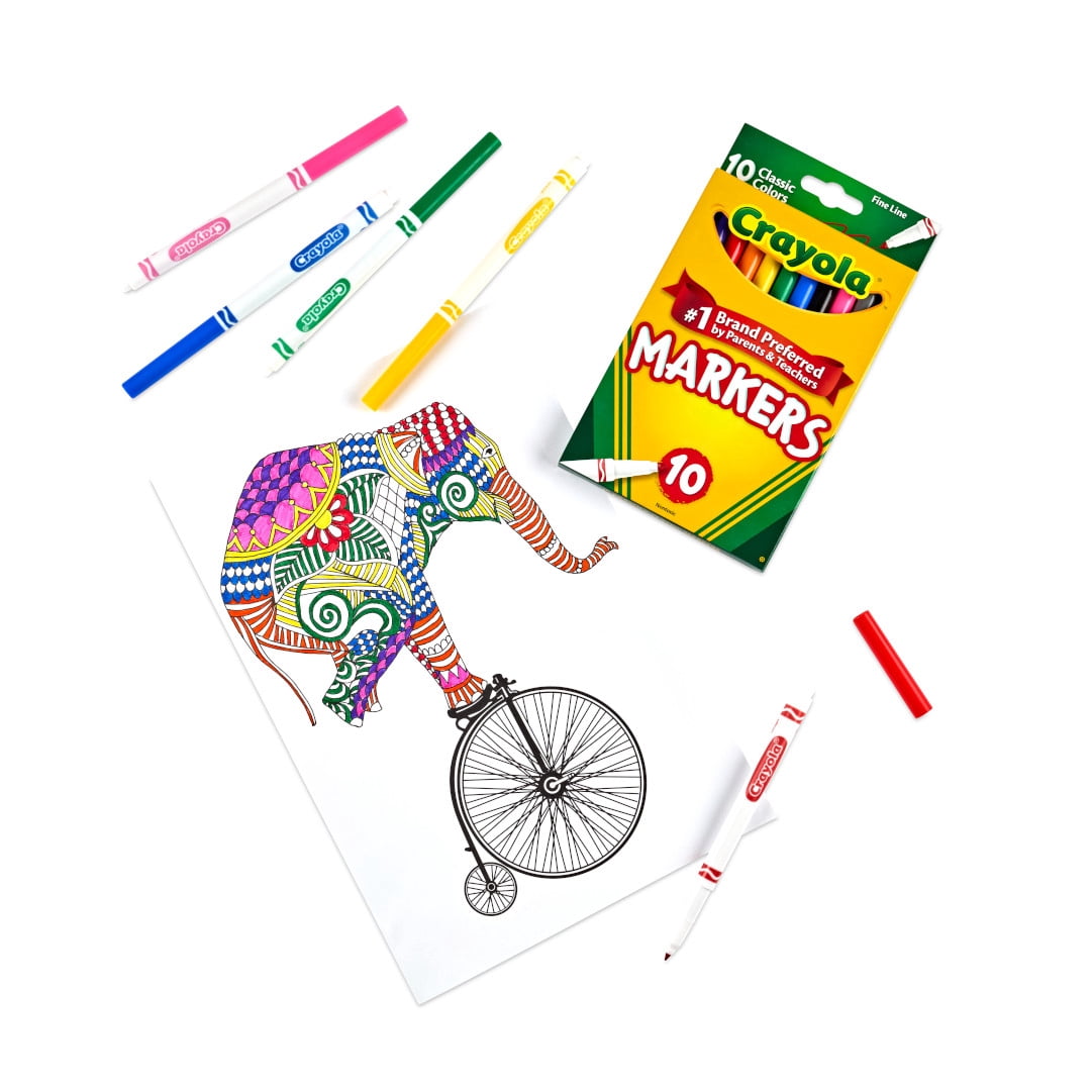 Crayola Fine Line Markers, Classic Colors, 10 Count - image 5