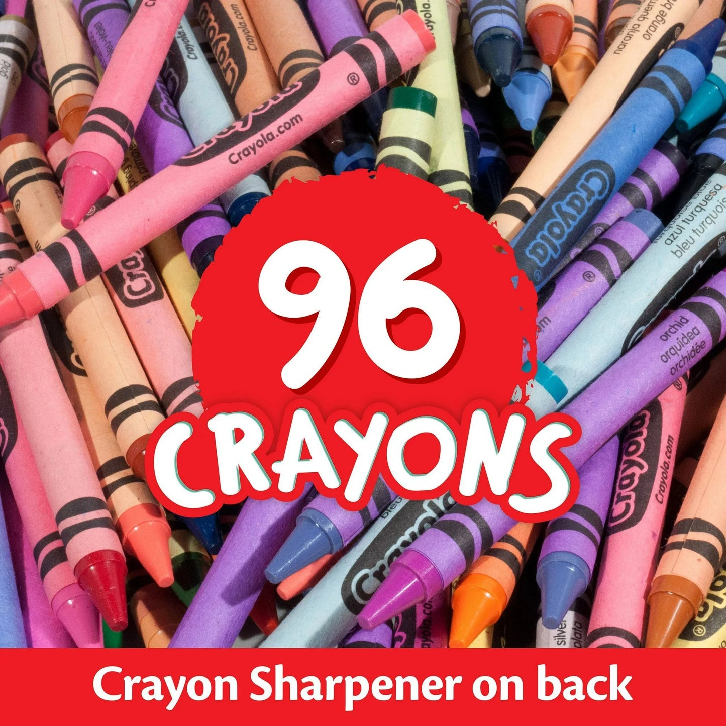 Crayola Crayon Set, 96 Count, With Sharpener, Classroom Must Haves, Back School Supplies for Teachers and Students