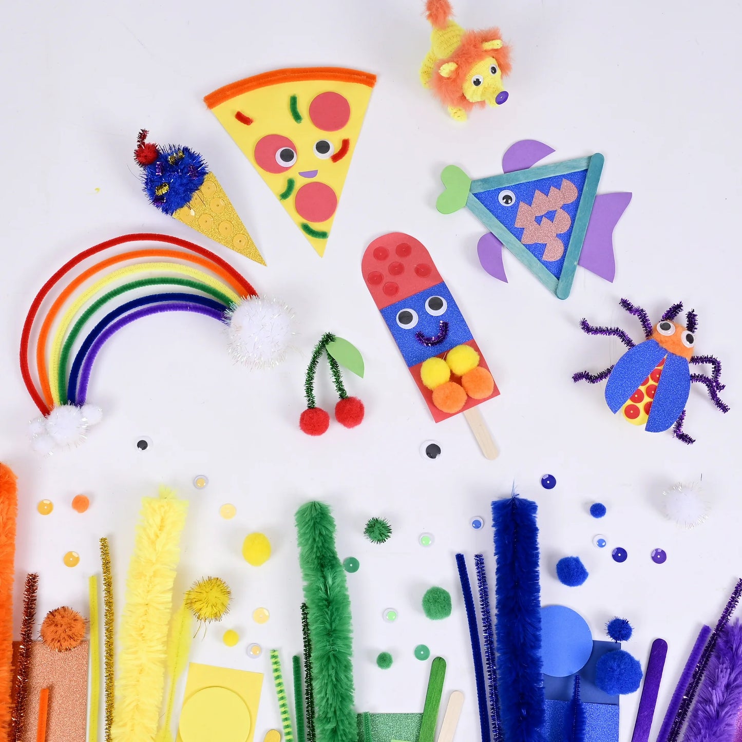 Hello Hobby Craft Supply Library for Artistic & Creative Development, 700+ Piece All-in-One Kids Craft Kit with Pipe Cleaners, Wiggle Eyes, Craft Sticks, and more
