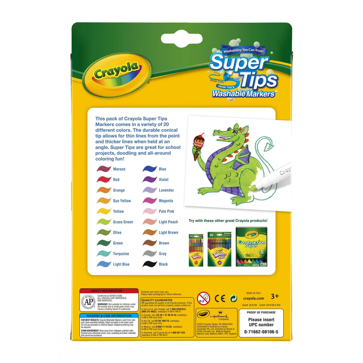 Crayola Super Tips Washable Markers, 20 Count - image 2