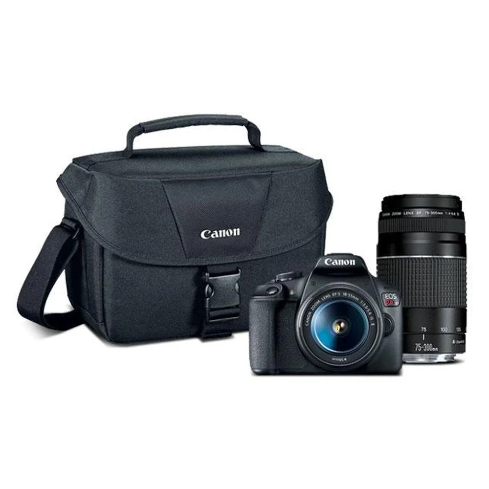 Canon EOS Rebel T7 Digital SLR Camera with EF-S 18-55mm & EF 75-300mm Lenses, APS-C Sensor, 24.1MP Photography Learning Interactive Kit