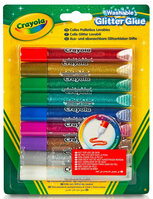 Crayola Washable Glitter Glue, 9 Count