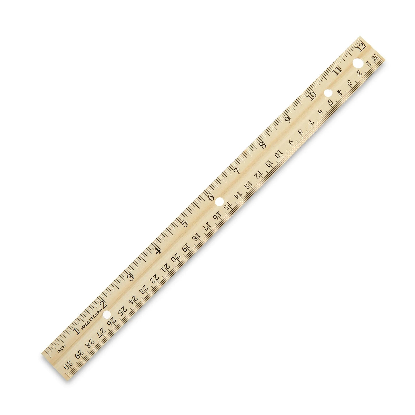 Pen + Gear Wood Ruler, 12 inch, Ideal for Elementary to High School Educational Level