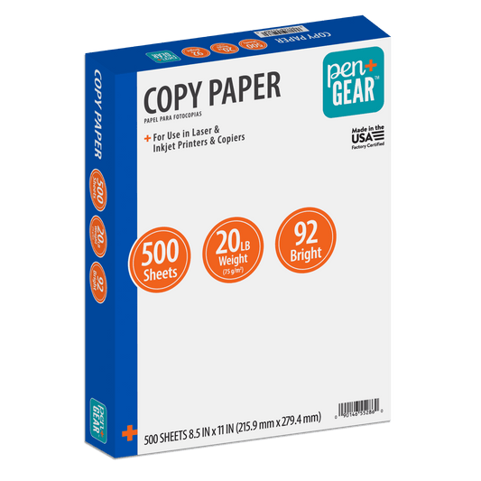 Pen+Gear Copy Paper, 8.5" x 11", 20 lb, 500 Sheets