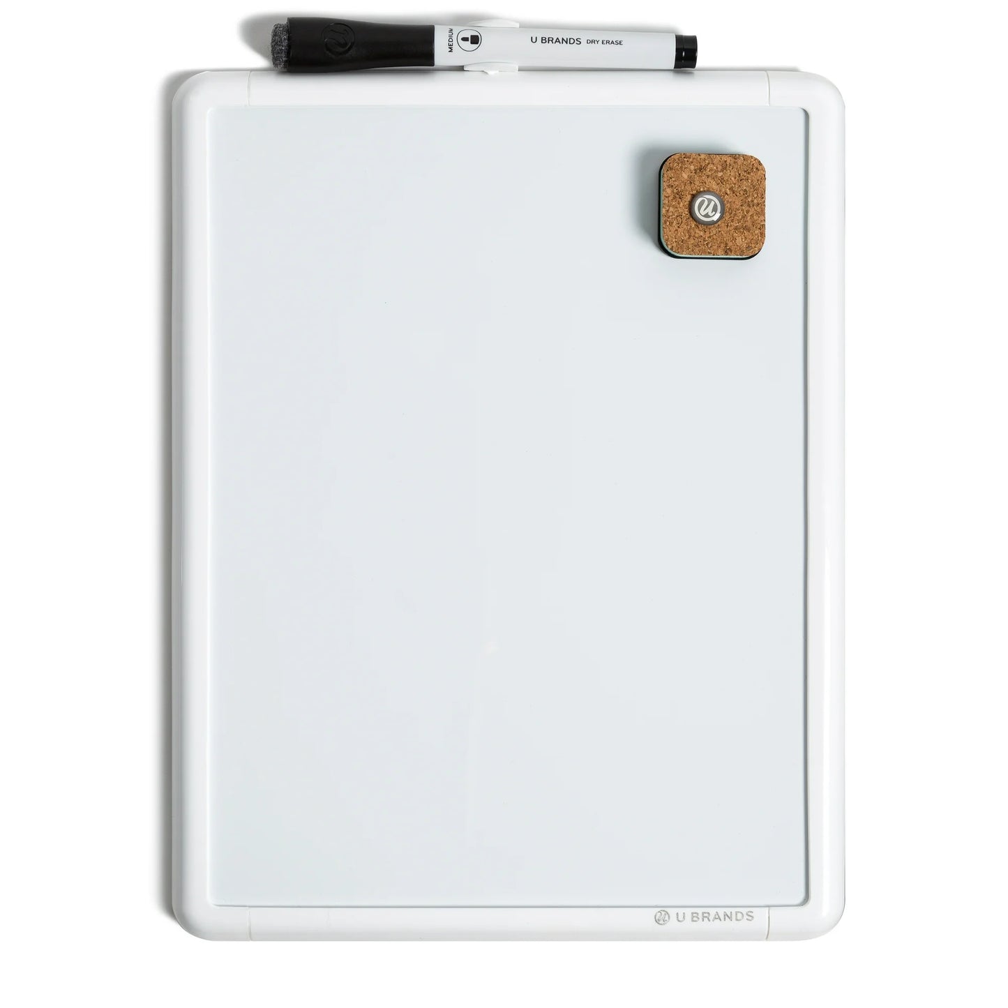 U Brands 8.5" x 11" Contempo Magnetic Dry Erase Whiteboard, White Frame, Handheld or Mountable