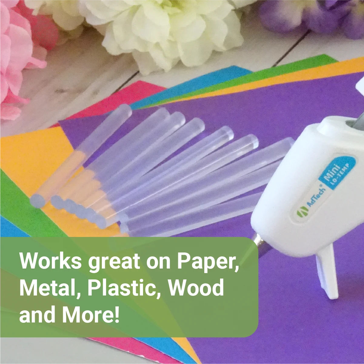 AdTech Crystal Clear Mini Size Hot Glue Gun Sticks, 10 Sticks