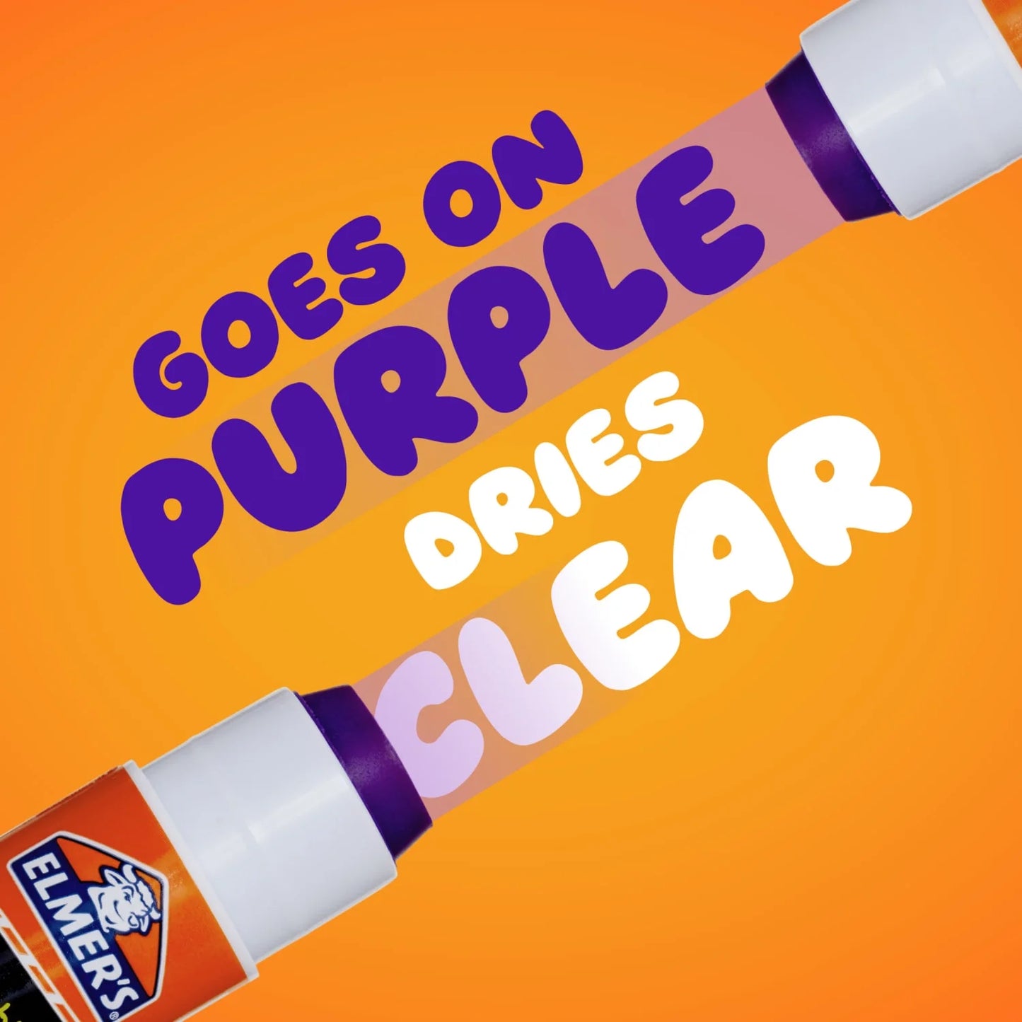 Elmer's Disappearing Purple School Glue Sticks, Washable, 2 Sticks