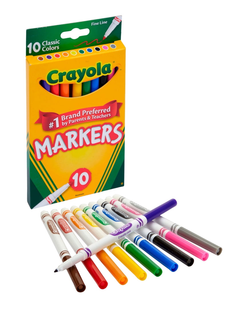 Crayola Fine Line Markers, Classic Colors, 10 Count - image 2