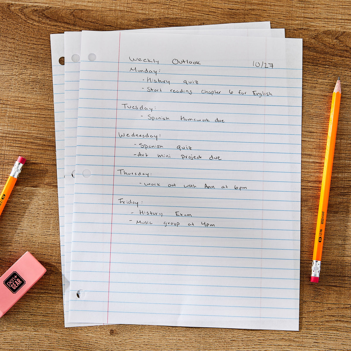 Pen+Gear Wide Ruled Filler Paper, 10.5" x 8", 150 Sheets - image 2