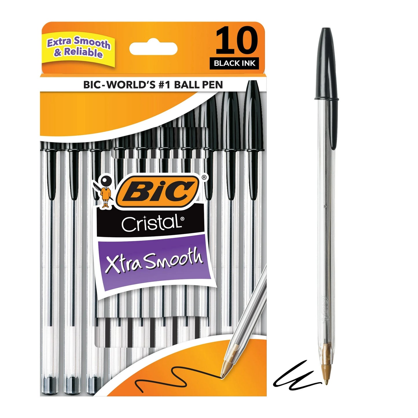 BIC Cristal Xtra Bold Ballpoint Pen, Bold Point, 1.6 mm, 10 Count