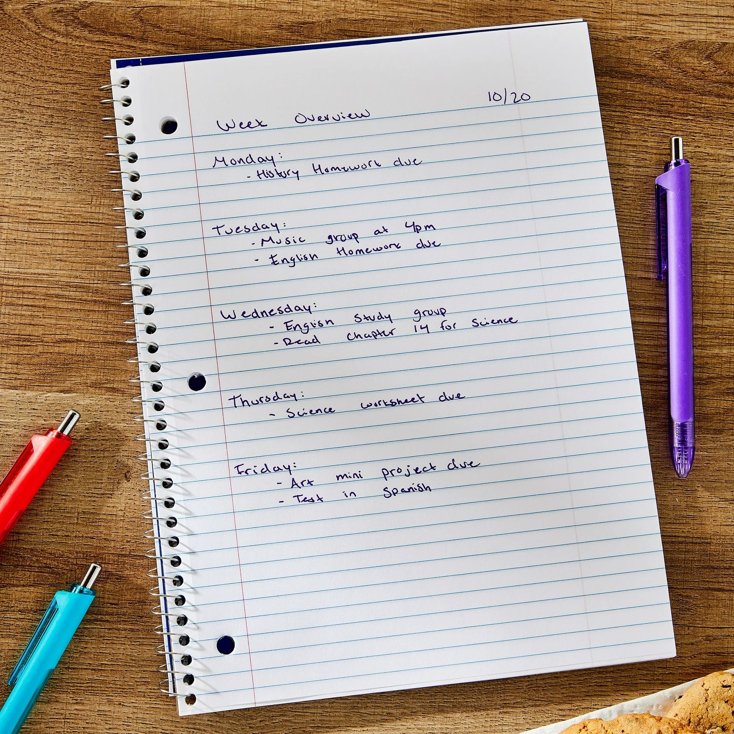 Pen+Gear 1-Subject Notebook, College Ruled, 70 Sheets