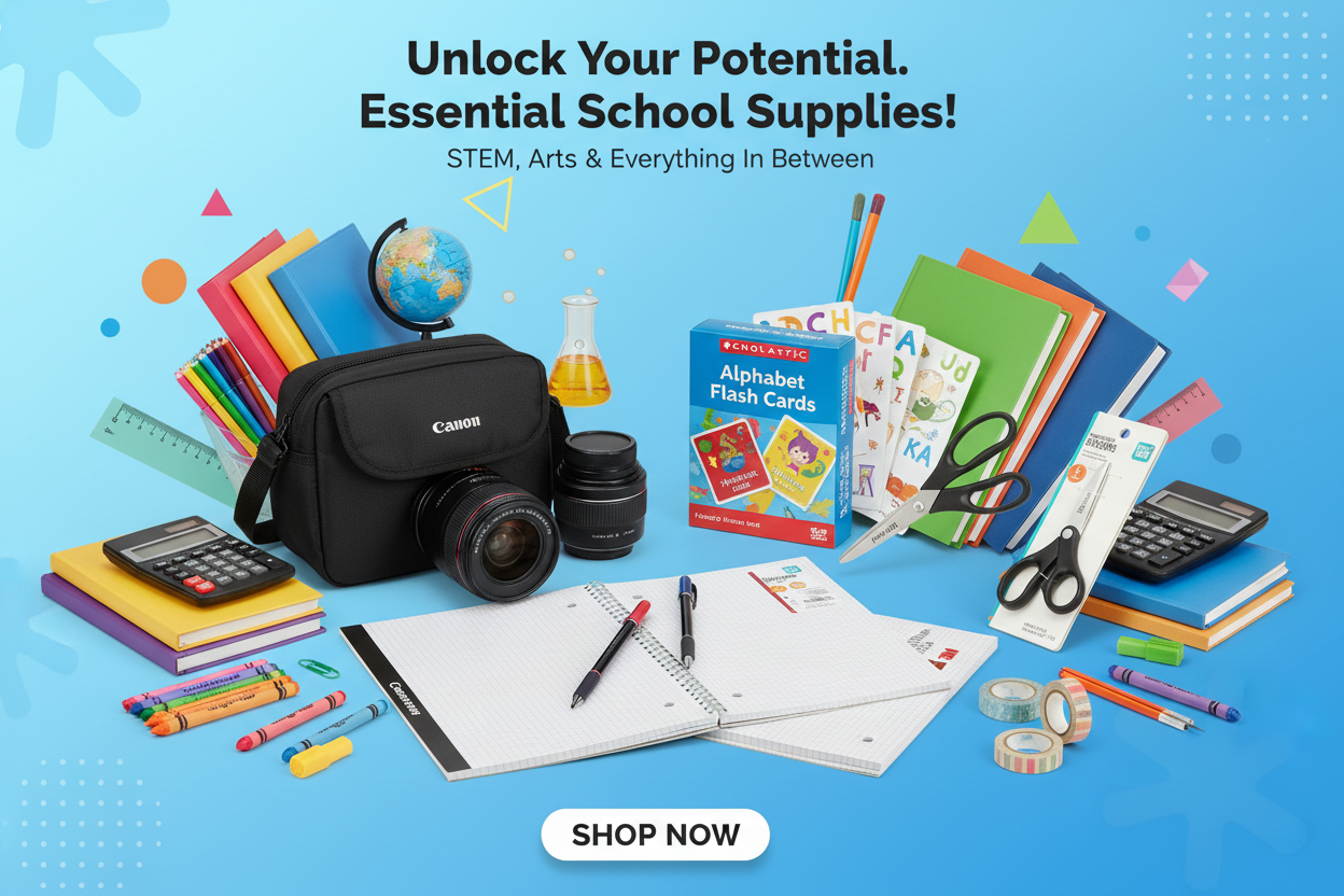 Complete School Supplies Banner