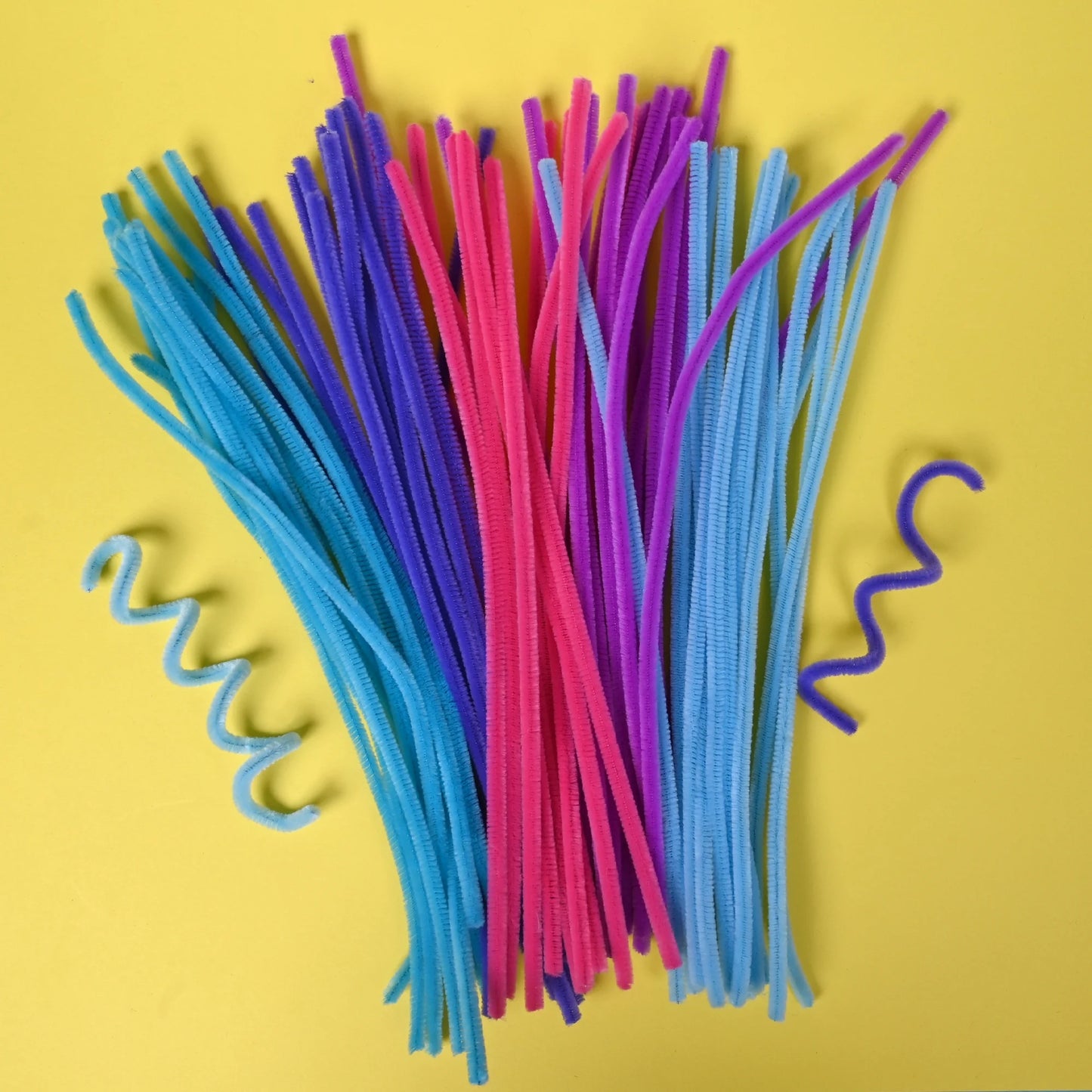 Hello Hobby Fuzzy Sticks, 100 Count, Rainbow Multicolor Chenille Stems for Kids Crafts and DIY Projects