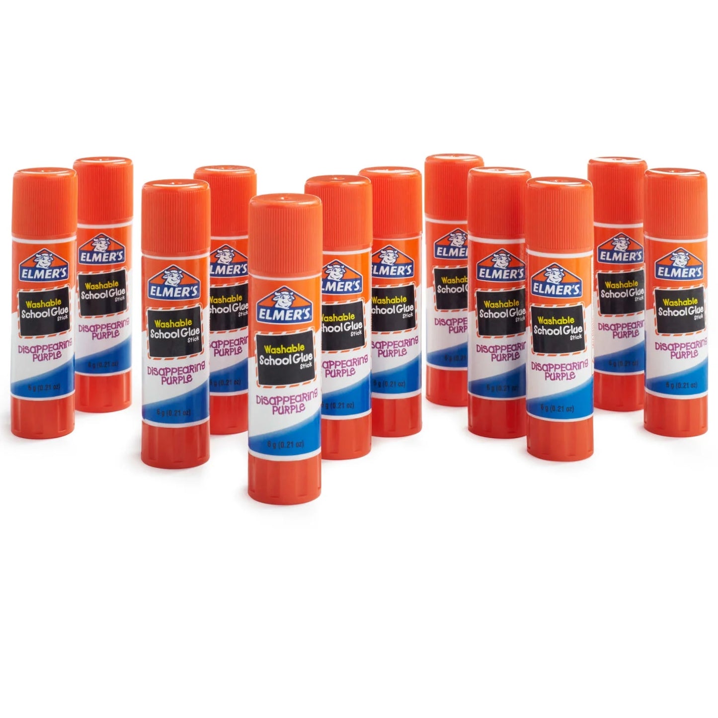 Elmer's Disappearing Purple Washable School Glue Sticks, 6 Gram, 12 Count