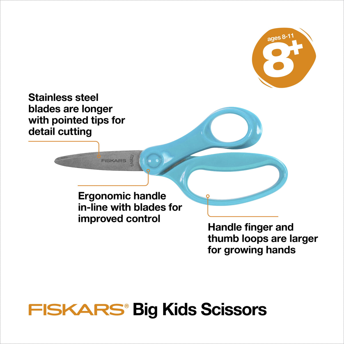 Fiskars Big Kid 6" Scissors, Turquoise - image 2