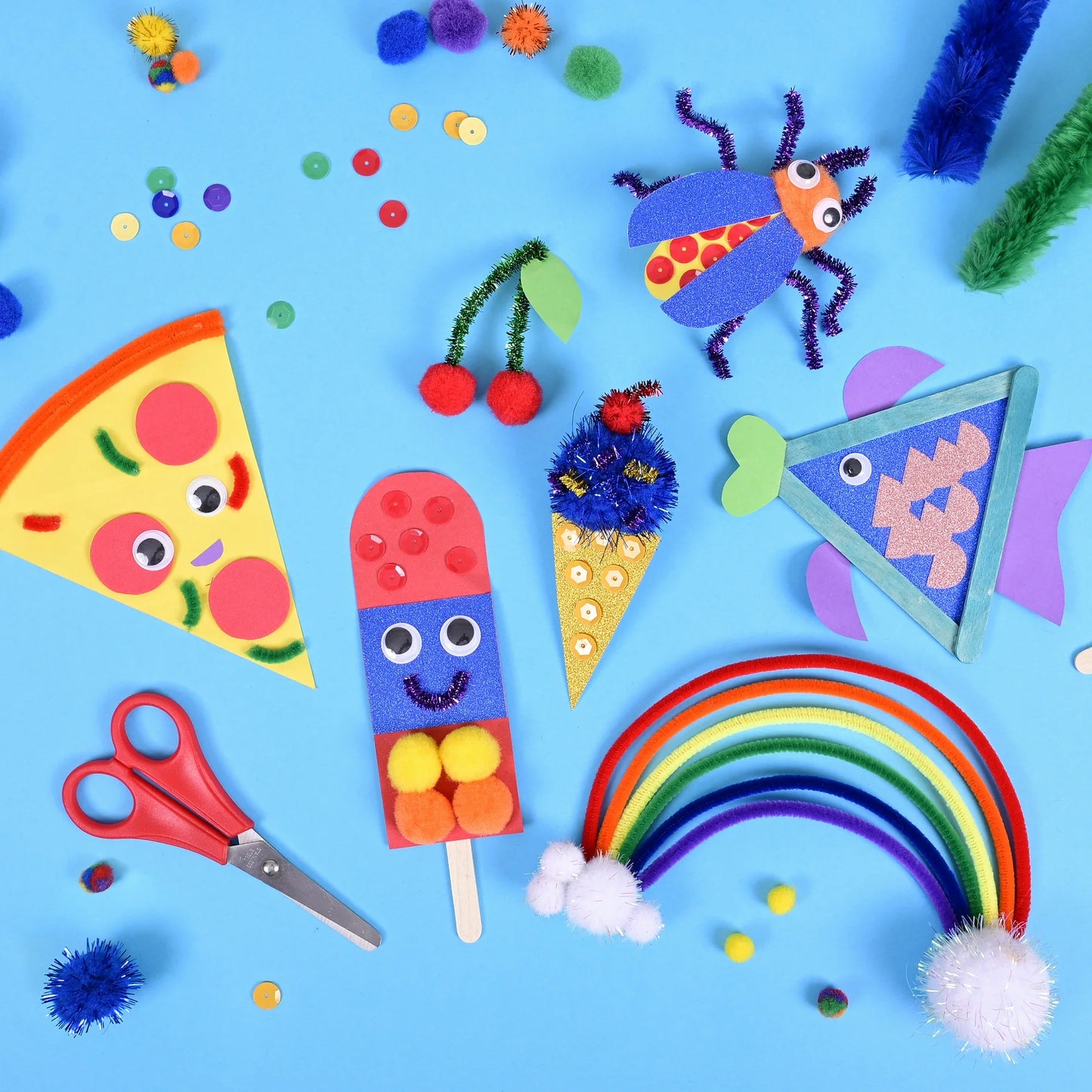 Hello Hobby Craft Supply Library for Artistic & Creative Development, 700+ Piece All-in-One Kids Craft Kit with Pipe Cleaners, Wiggle Eyes, Craft Sticks, and more
