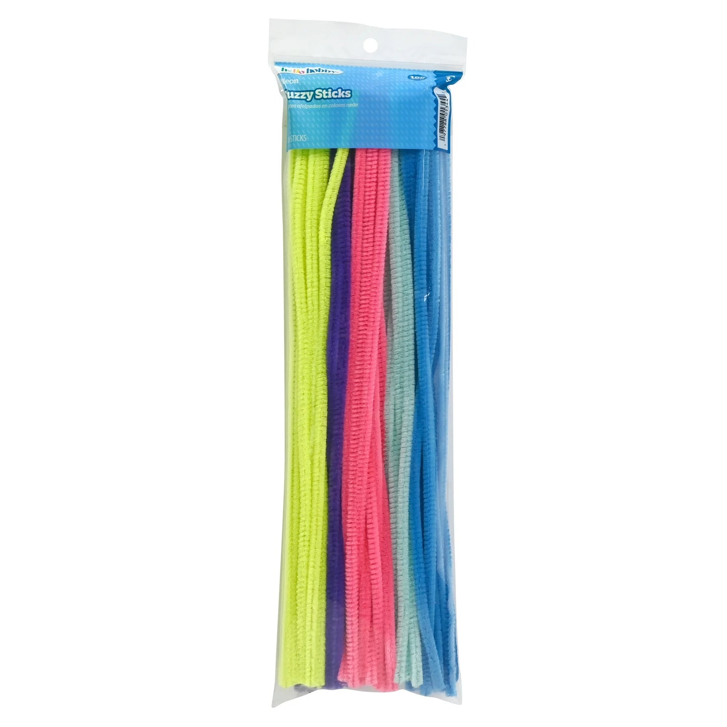 Hello Hobby Fuzzy Sticks, 100 Count, Rainbow Multicolor Chenille Stems for Kids Crafts and DIY Projects