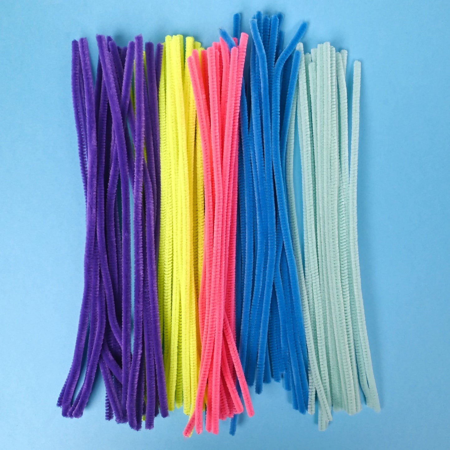 Hello Hobby Fuzzy Sticks, 100 Count, Rainbow Multicolor Chenille Stems for Kids Crafts and DIY Projects